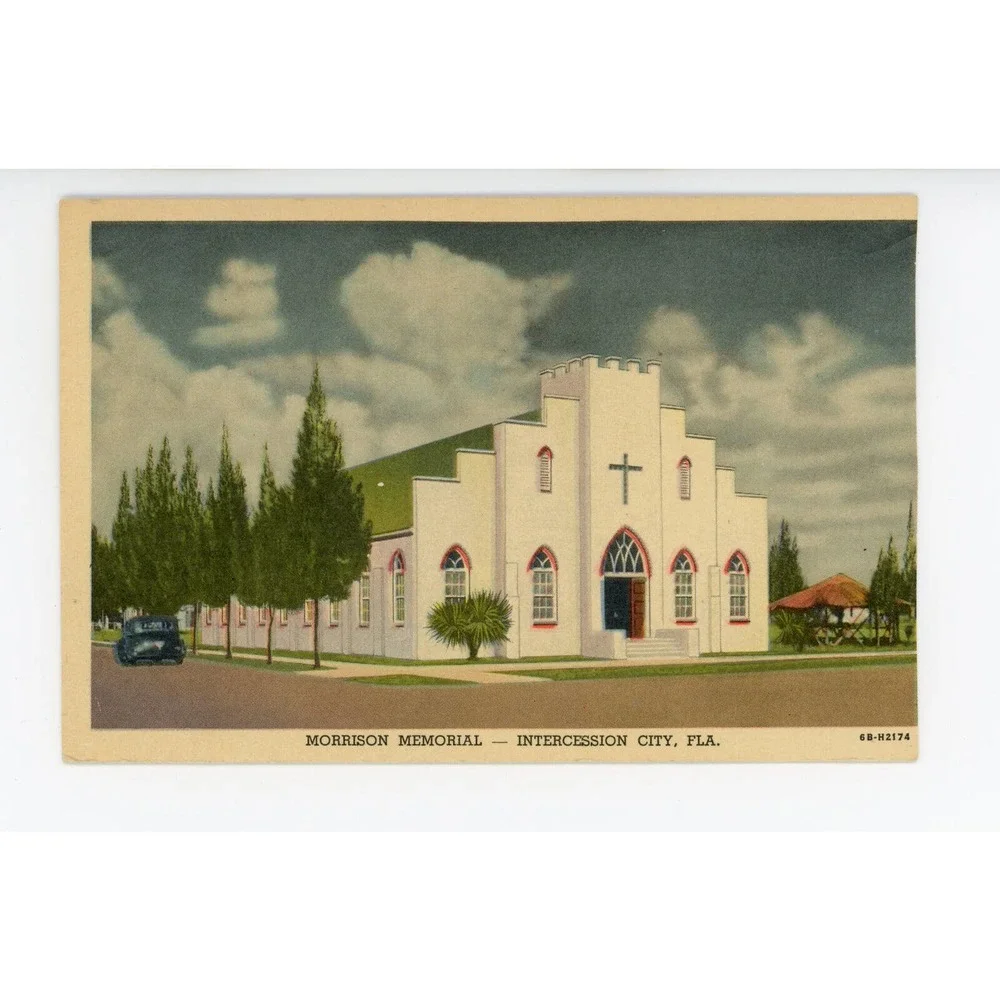 Vintage Postcard Intercoastal City Florida FL Morrison Memorial Church‎ USA